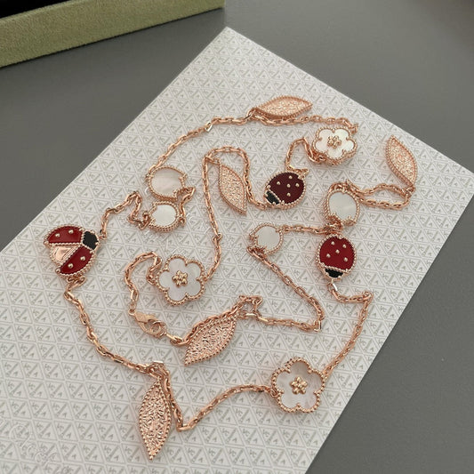 [Echo Fine ]LUCKY SPRING 15 MOTIFS ROSE GOLD NECKLACE