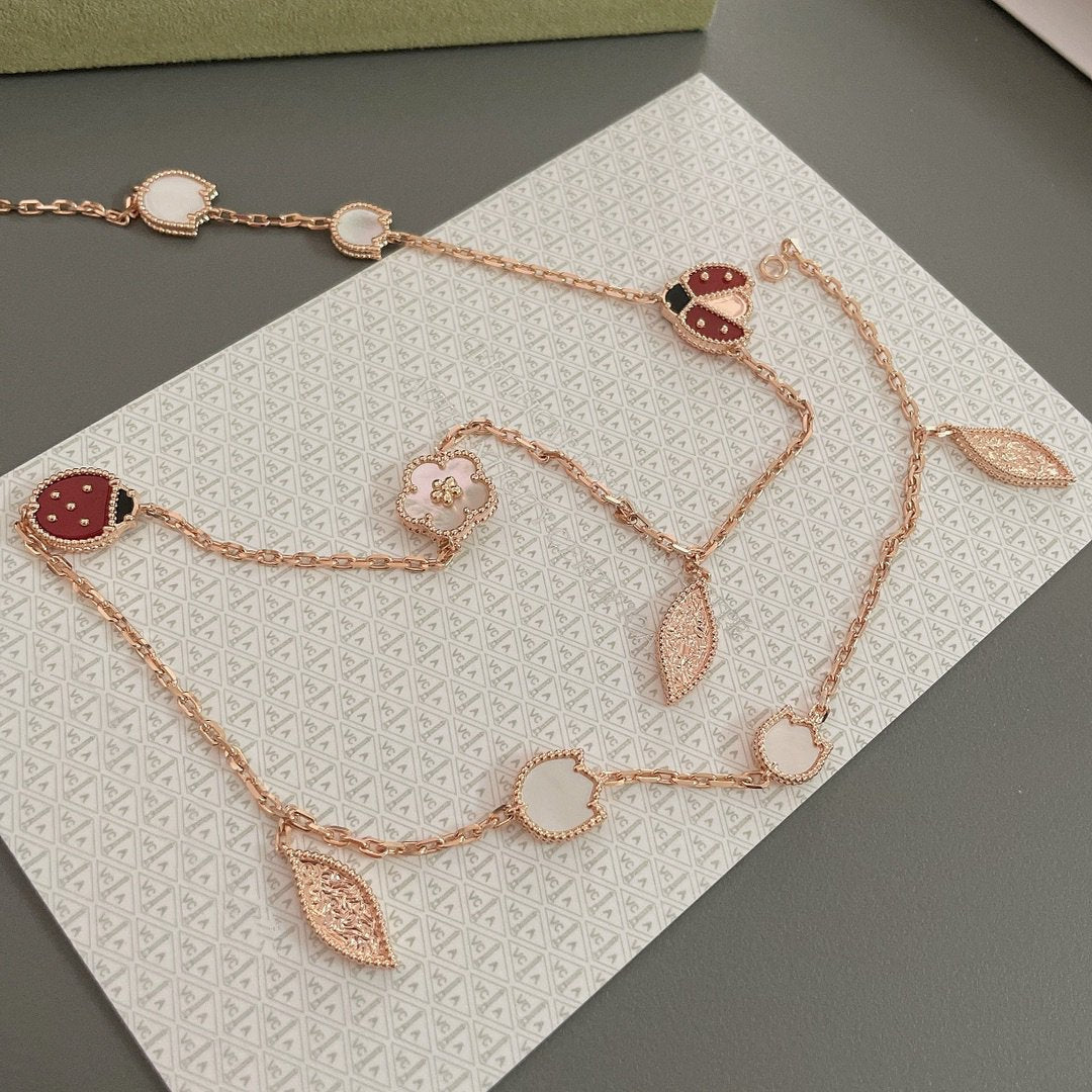 [Echo Fine ]LUCKY SPRING 15 MOTIFS ROSE GOLD NECKLACE