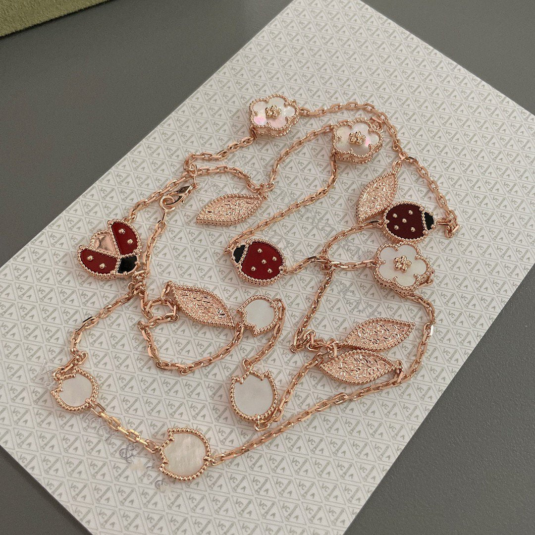 [Echo Fine ]LUCKY SPRING 15 MOTIFS ROSE GOLD NECKLACE