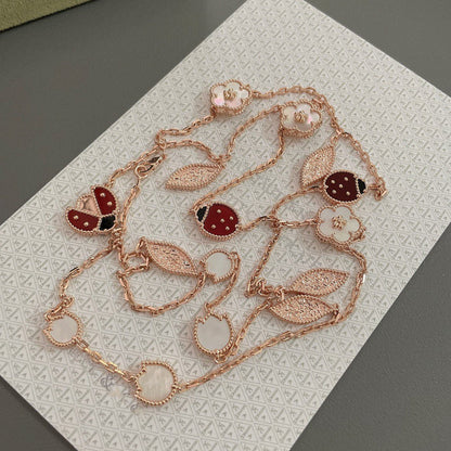 [Echo Fine ]LUCKY SPRING 15 MOTIFS ROSE GOLD NECKLACE