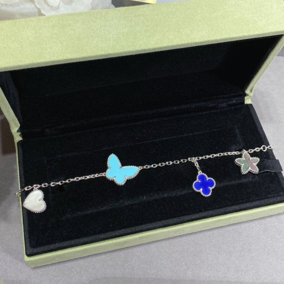 [Echo Fine ]LUCKY SPRING SILVER BRACELET 4 MOTIF