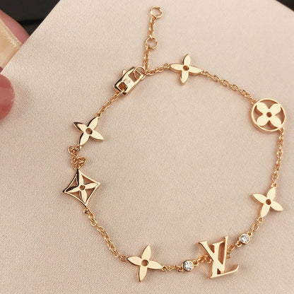 [Echo Fine ]STAR AND SUN 7 MOTIFS GOLD BRACELET