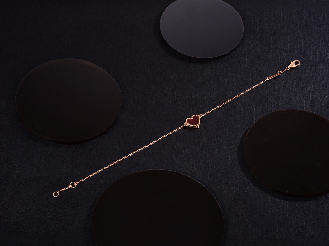 [Echo Fine ]HEART CARNELIAN PINK GOLD BRACELET
