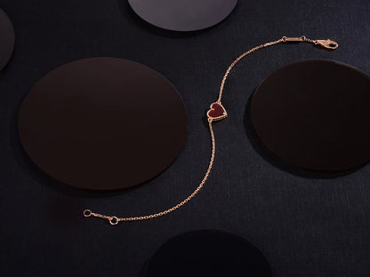 [Echo Fine ]HEART CARNELIAN PINK GOLD BRACELET