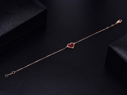 [Echo Fine ]HEART CARNELIAN PINK GOLD BRACELET