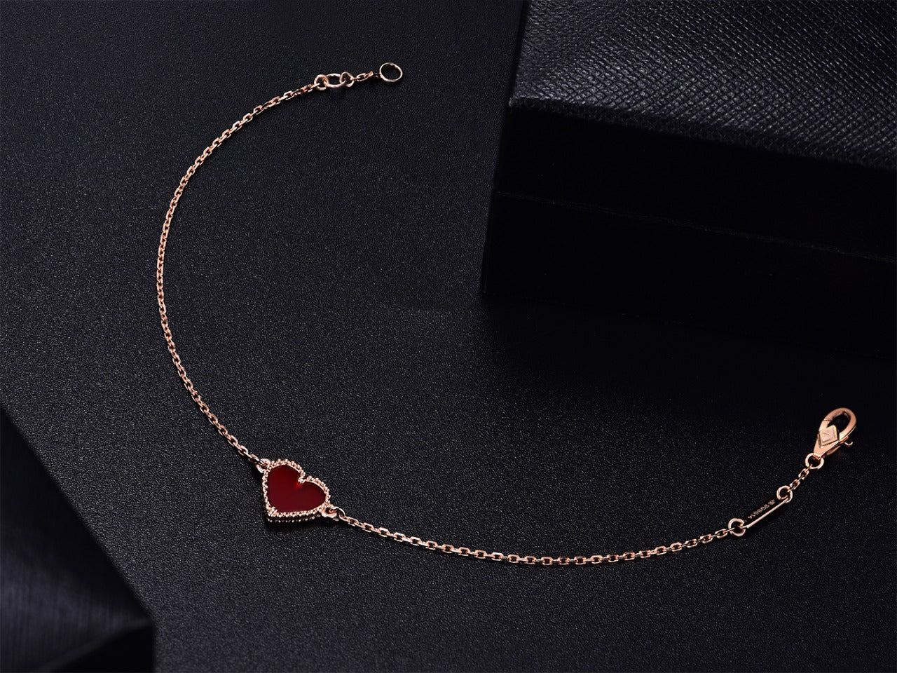 [Echo Fine ]HEART CARNELIAN PINK GOLD BRACELET