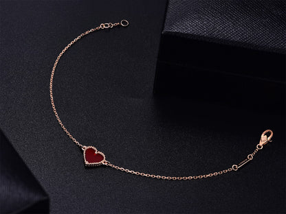 [Echo Fine ]HEART CARNELIAN PINK GOLD BRACELET