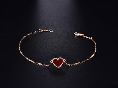 [Echo Fine ]HEART CARNELIAN PINK GOLD BRACELET