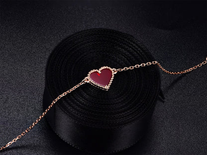 [Echo Fine ]HEART CARNELIAN PINK GOLD BRACELET