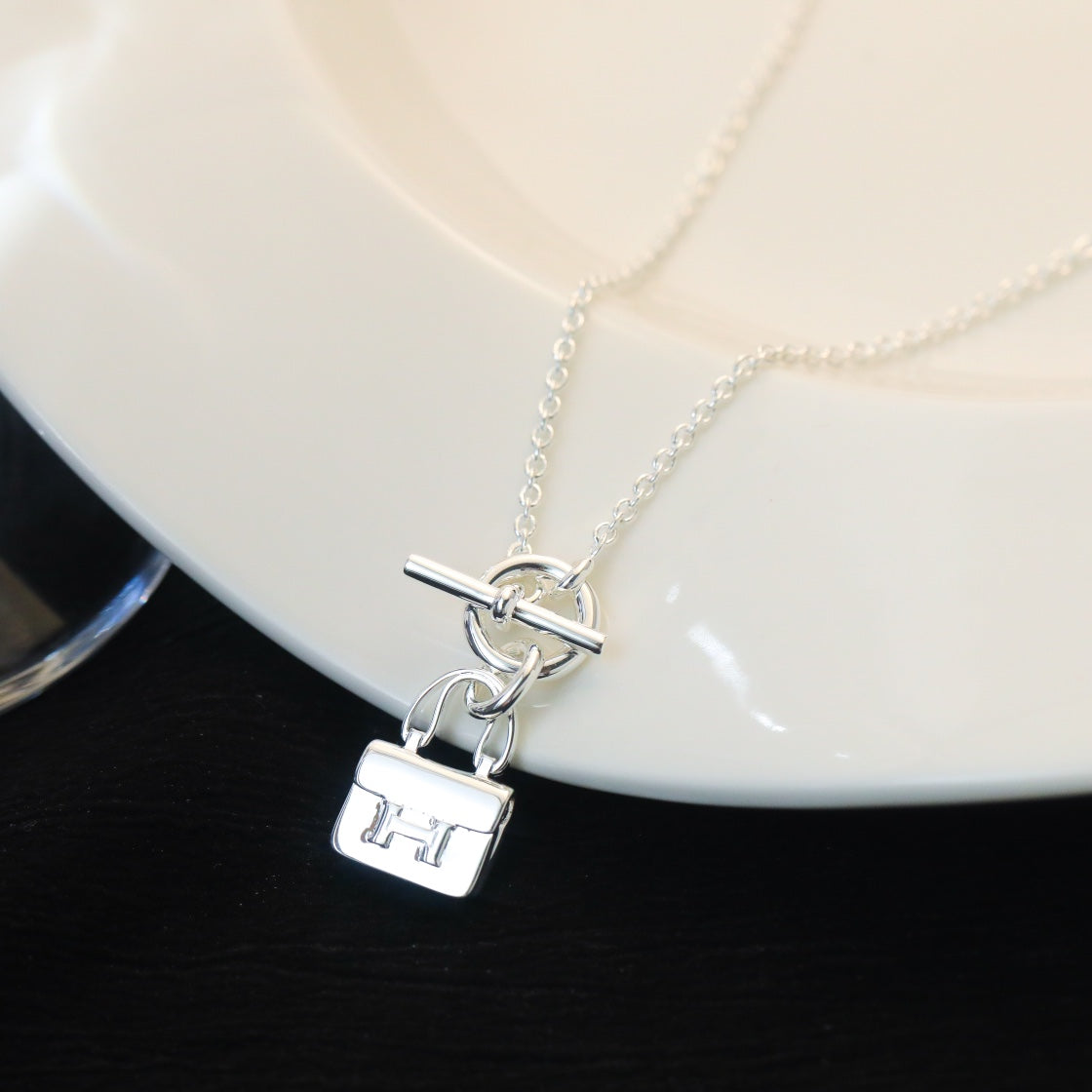[Echo Fine ]POP H PEDANT SILVER NECKLACE
