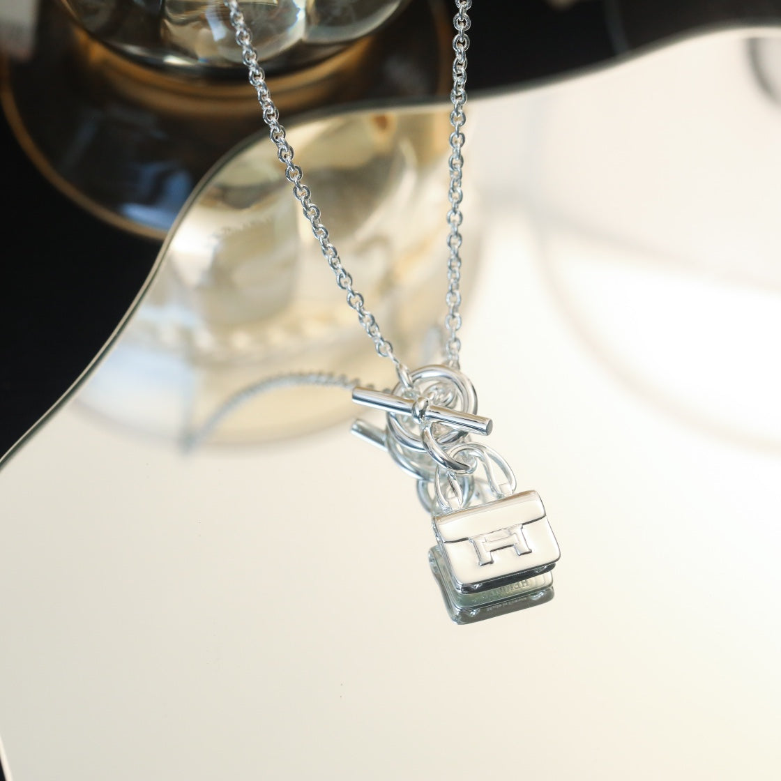 [Echo Fine ]POP H PEDANT SILVER NECKLACE