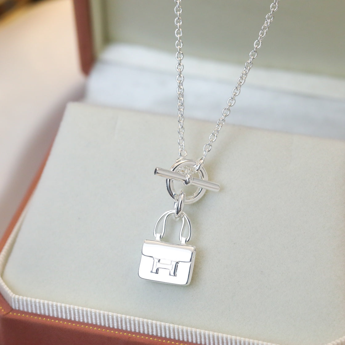 [Echo Fine ]POP H PEDANT SILVER NECKLACE