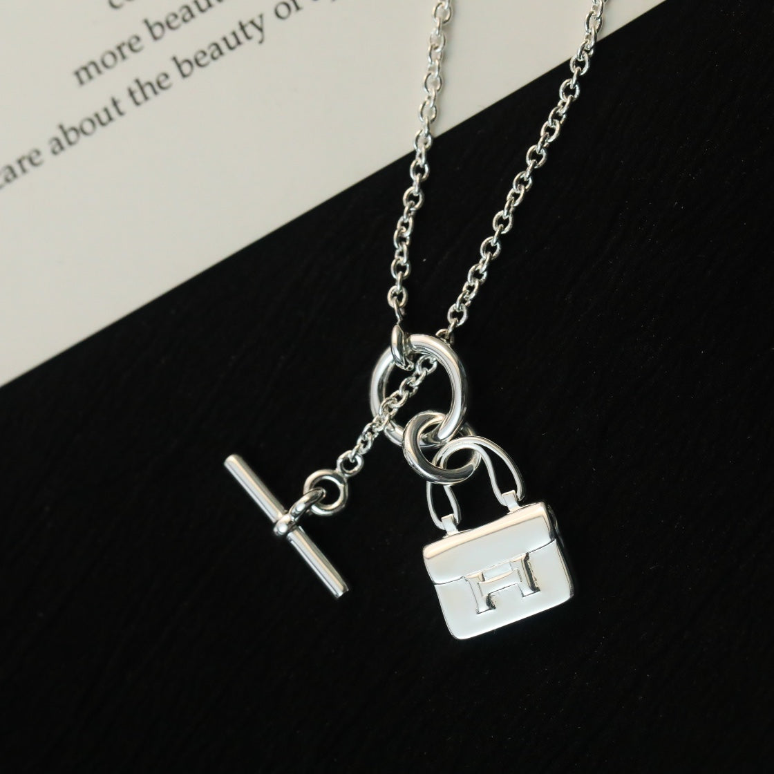 [Echo Fine ]POP H PEDANT SILVER NECKLACE