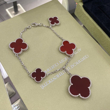 [Echo Fine ]CLOVER 5 MOTIFS SIVLER CARNELIAN BRACELET