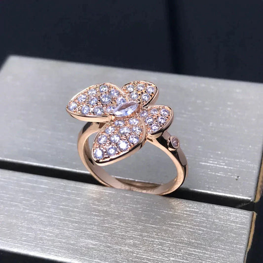[Echo Fine ]BUTTERFLY PINK GOLD DIAMOND RING