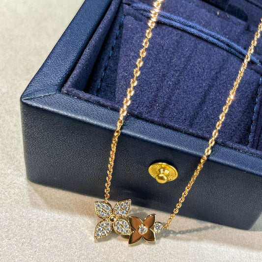 [Echo Fine ]STAR BLOSSOM NECKLACE PINK GOLD DIAMONDS