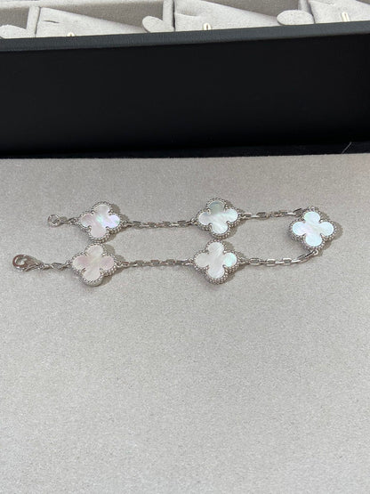 [Echo Fine ]CLOVER SILVER MOP 5 MOTIF BRACELET