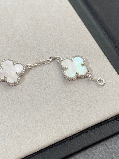 [Echo Fine ]CLOVER SILVER MOP 5 MOTIF BRACELET