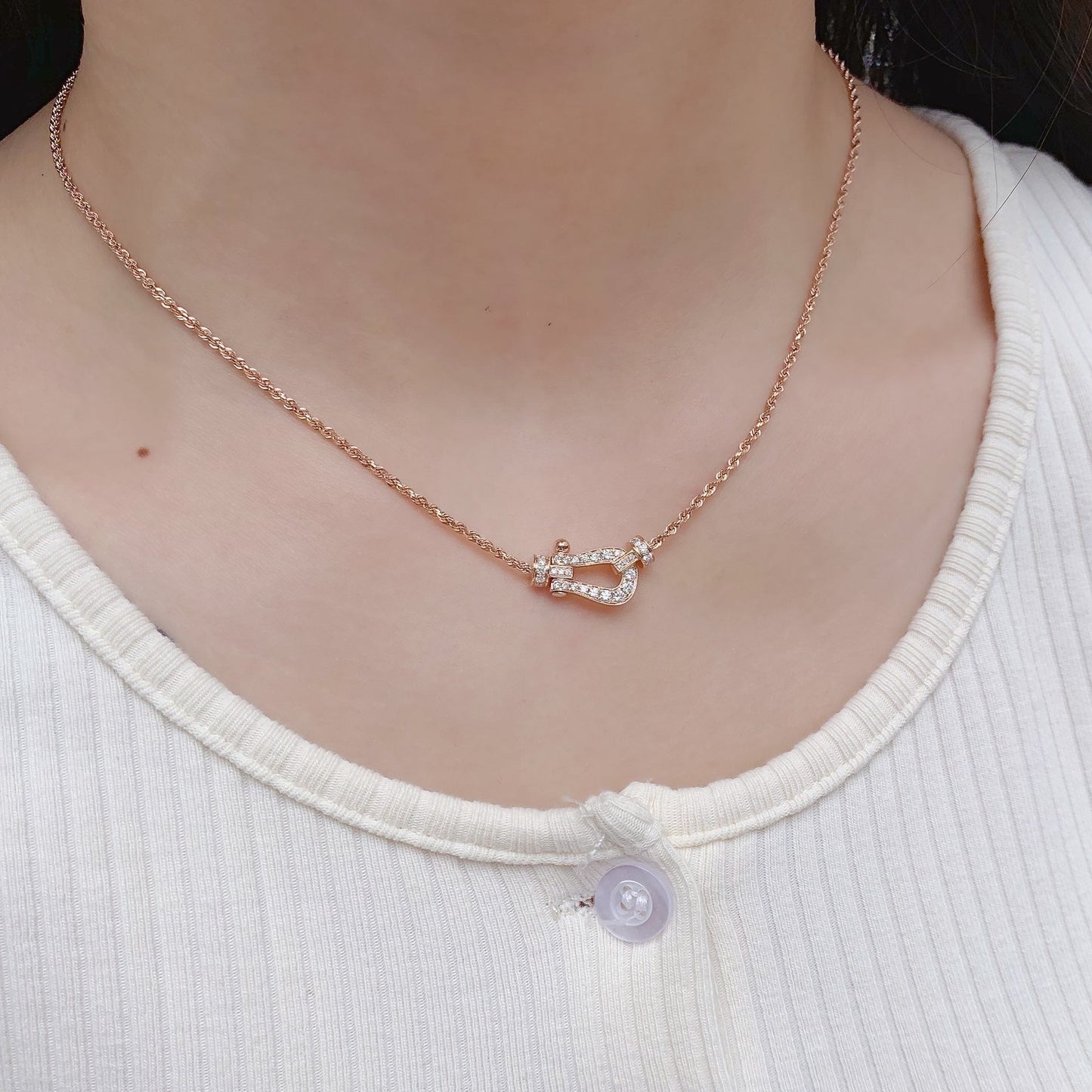 [Echo Fine ]FORCE 10 PINK GOLD DIAMOND NECKLACE