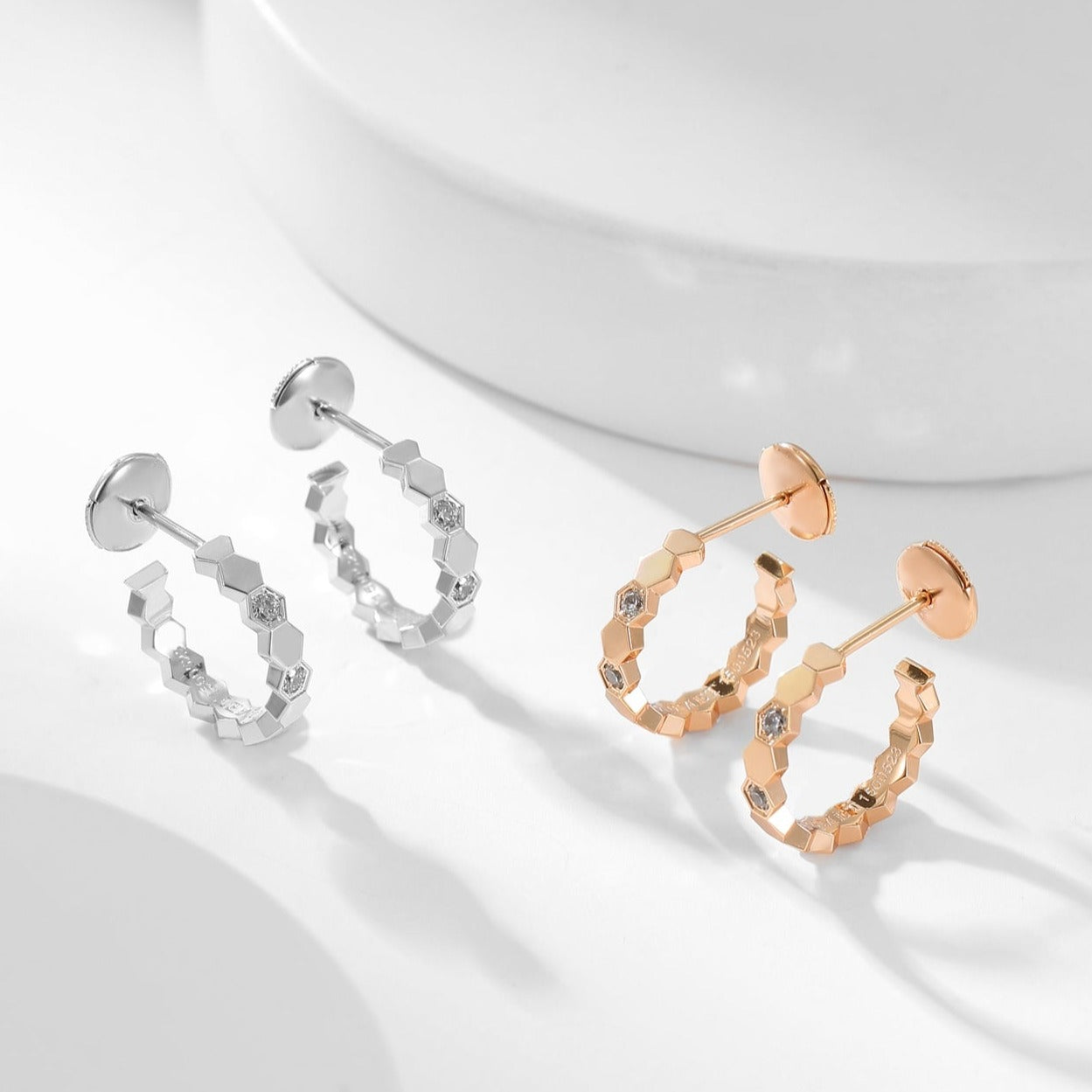 [Echo Fine ]BEE LOVE DIAMOND HOOP EARRINGS