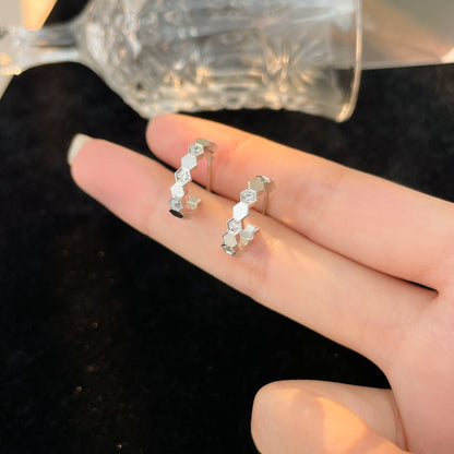 [Echo Fine ]BEE LOVE DIAMOND HOOP EARRINGS