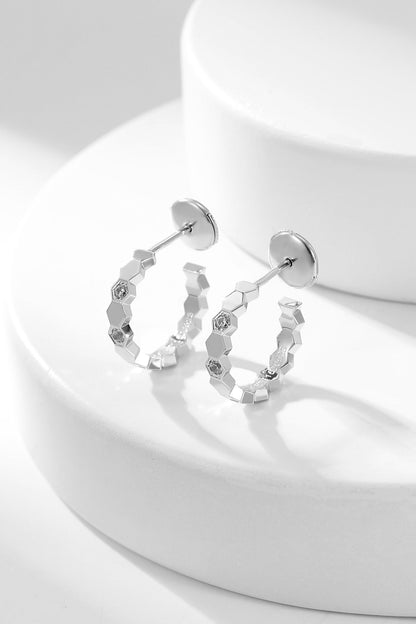 [Echo Fine ]BEE LOVE DIAMOND HOOP EARRINGS