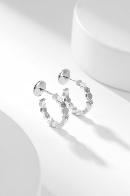 [Echo Fine ]BEE LOVE DIAMOND HOOP EARRINGS