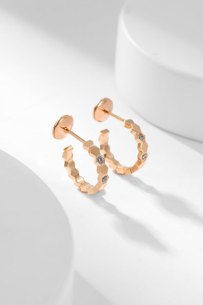 [Echo Fine ]BEE LOVE DIAMOND HOOP EARRINGS
