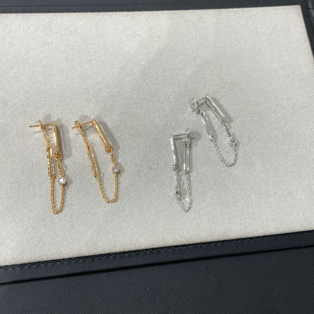 [Echo Fine ]CHAINE CHAOS DIAMOND DROP EARRINGS