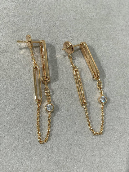 [Echo Fine ]CHAINE CHAOS DIAMOND DROP EARRINGS