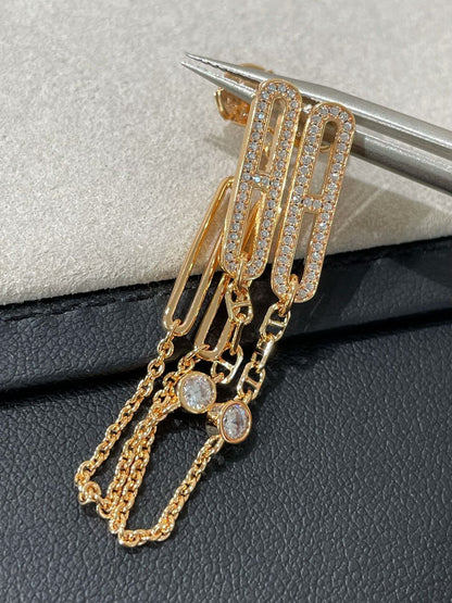 [Echo Fine ]CHAINE CHAOS DIAMOND DROP EARRINGS