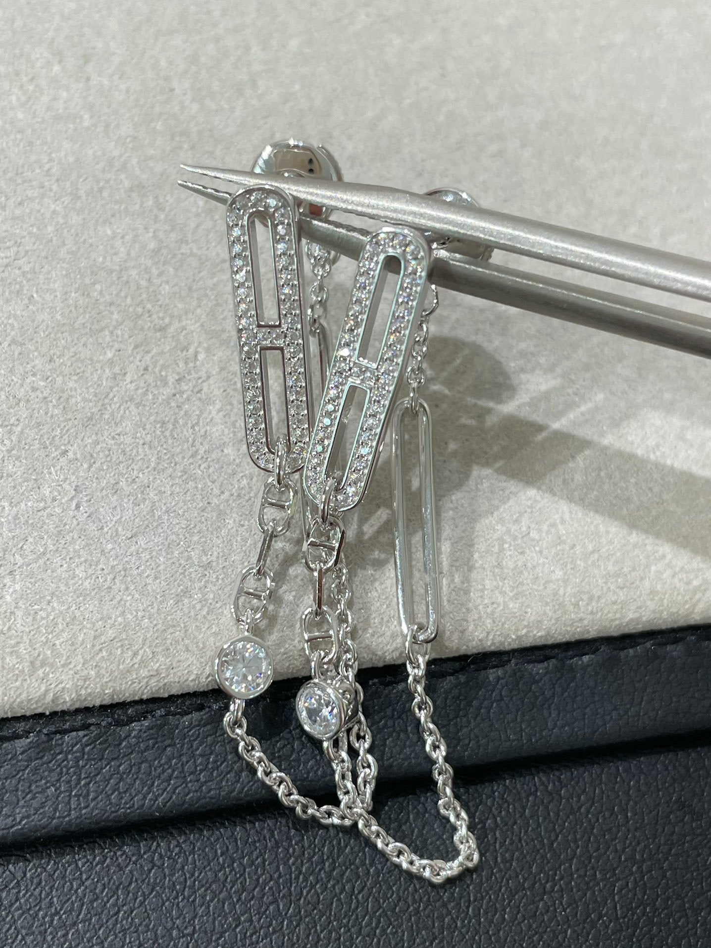 [Echo Fine ]CHAINE CHAOS DIAMOND DROP EARRINGS