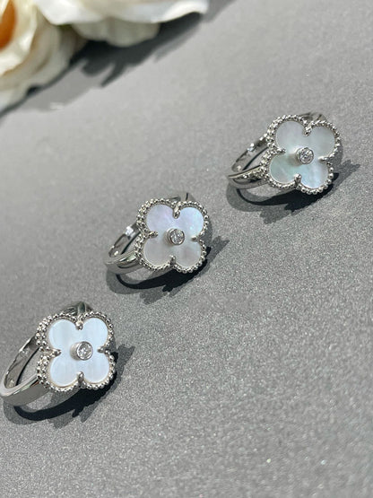 [Echo Fine ]CLOVER SILVER MOP DIAMOND RING
