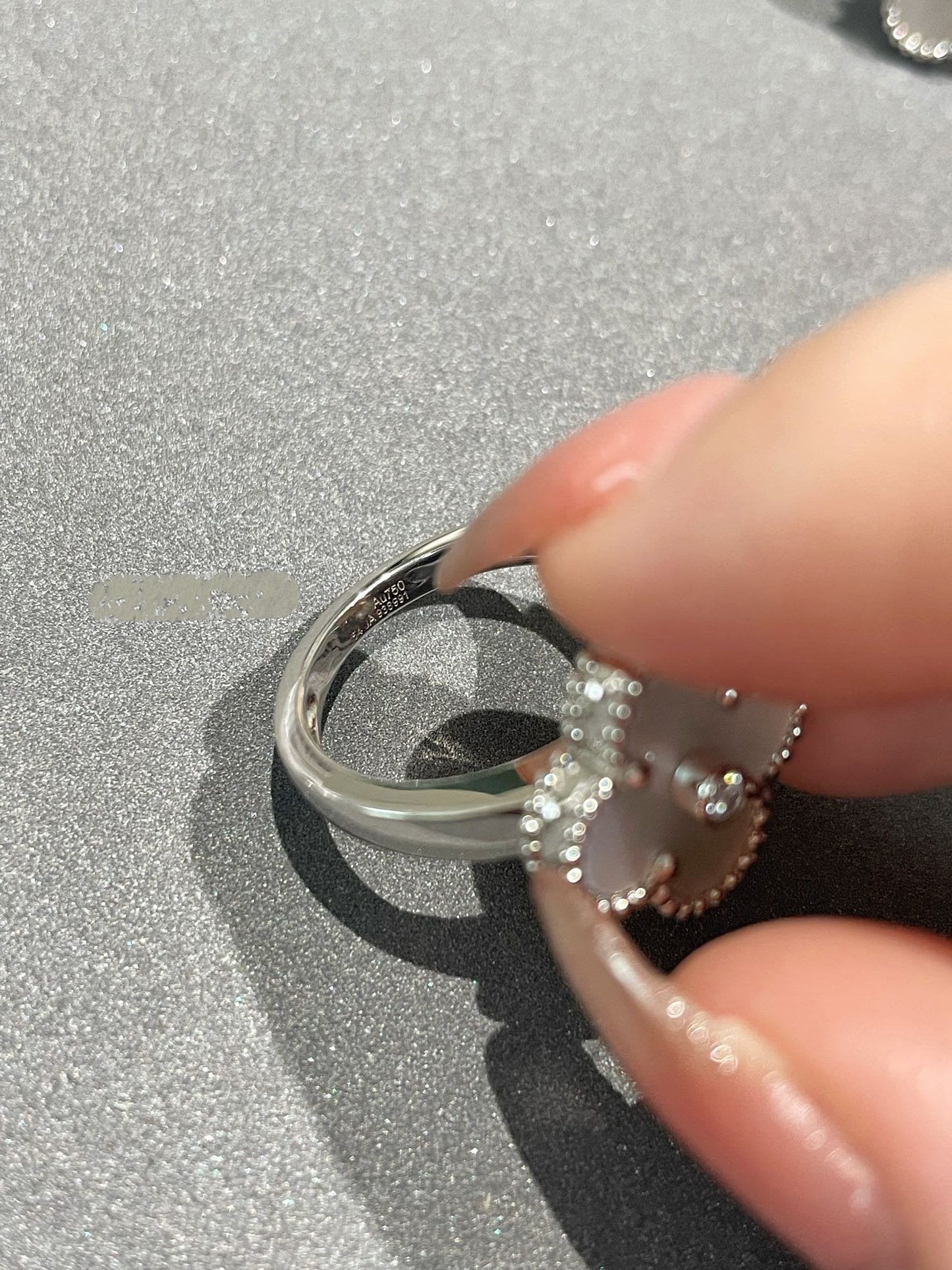 [Echo Fine ]CLOVER SILVER MOP DIAMOND RING