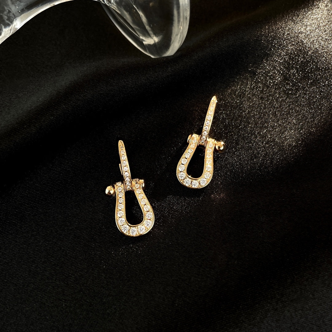 [Echo Fine ]FORCE 10 FULL DIAMOND DROP EARRINGS MEDIUM MODEL