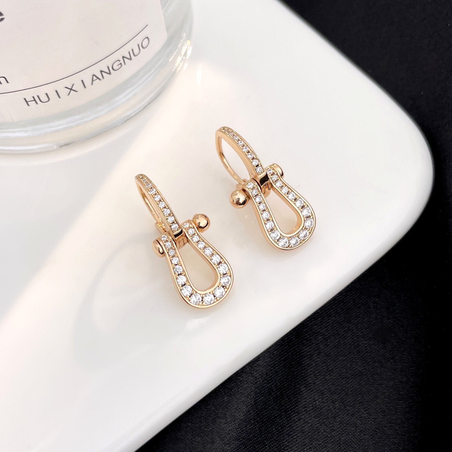 [Echo Fine ]FORCE 10 FULL DIAMOND DROP EARRINGS MEDIUM MODEL