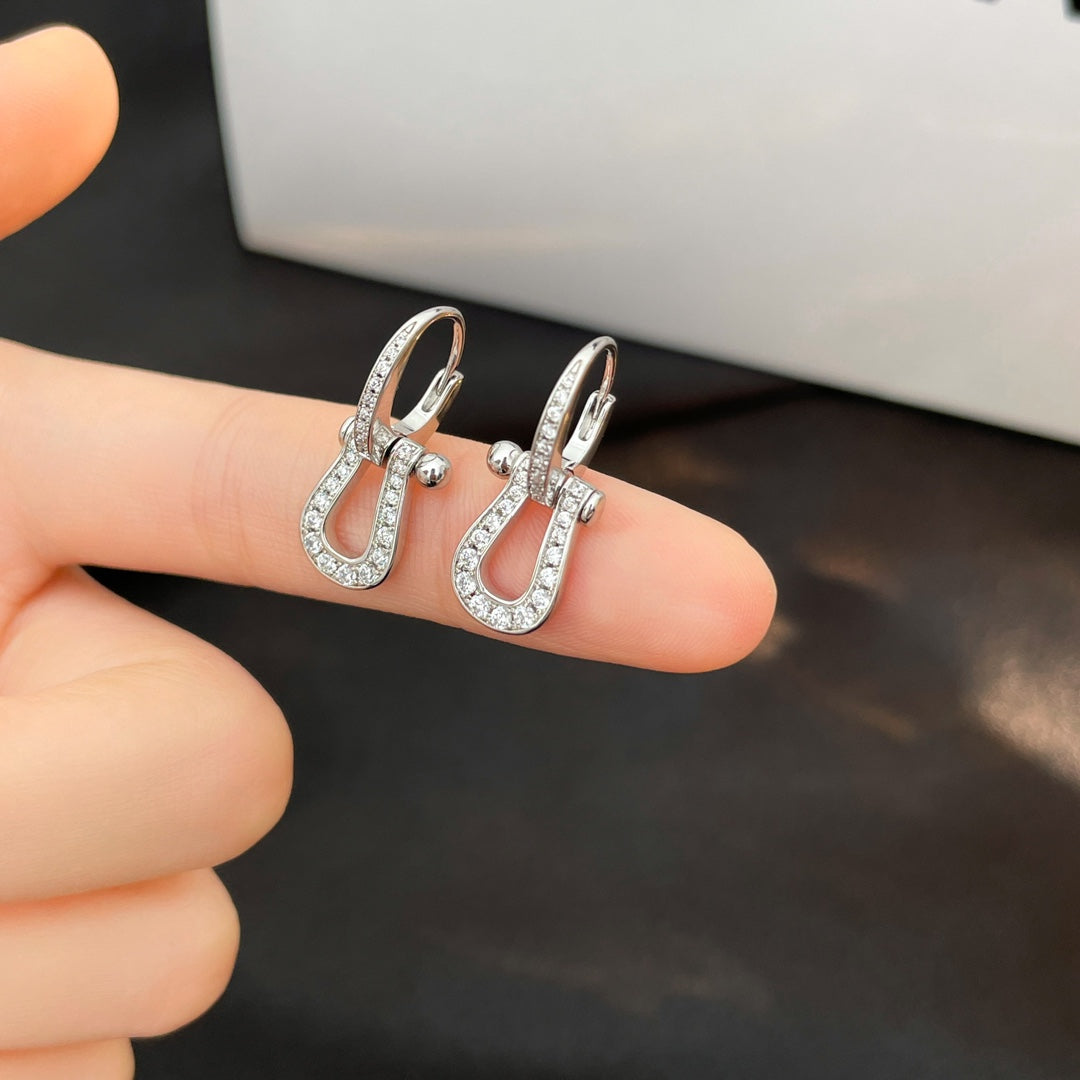 [Echo Fine ]FORCE 10 FULL DIAMOND DROP EARRINGS MEDIUM MODEL