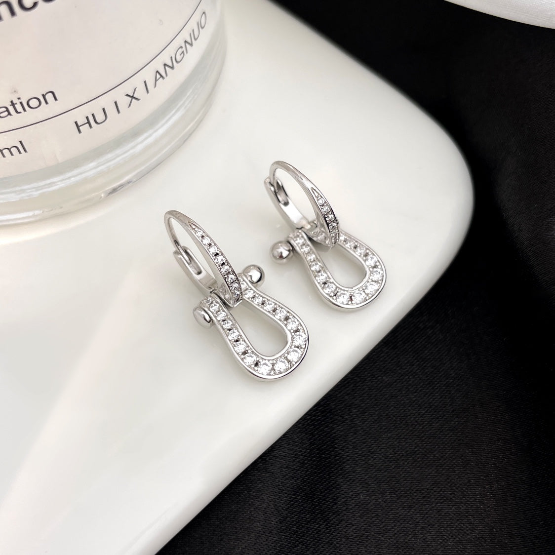 [Echo Fine ]FORCE 10 FULL DIAMOND DROP EARRINGS MEDIUM MODEL