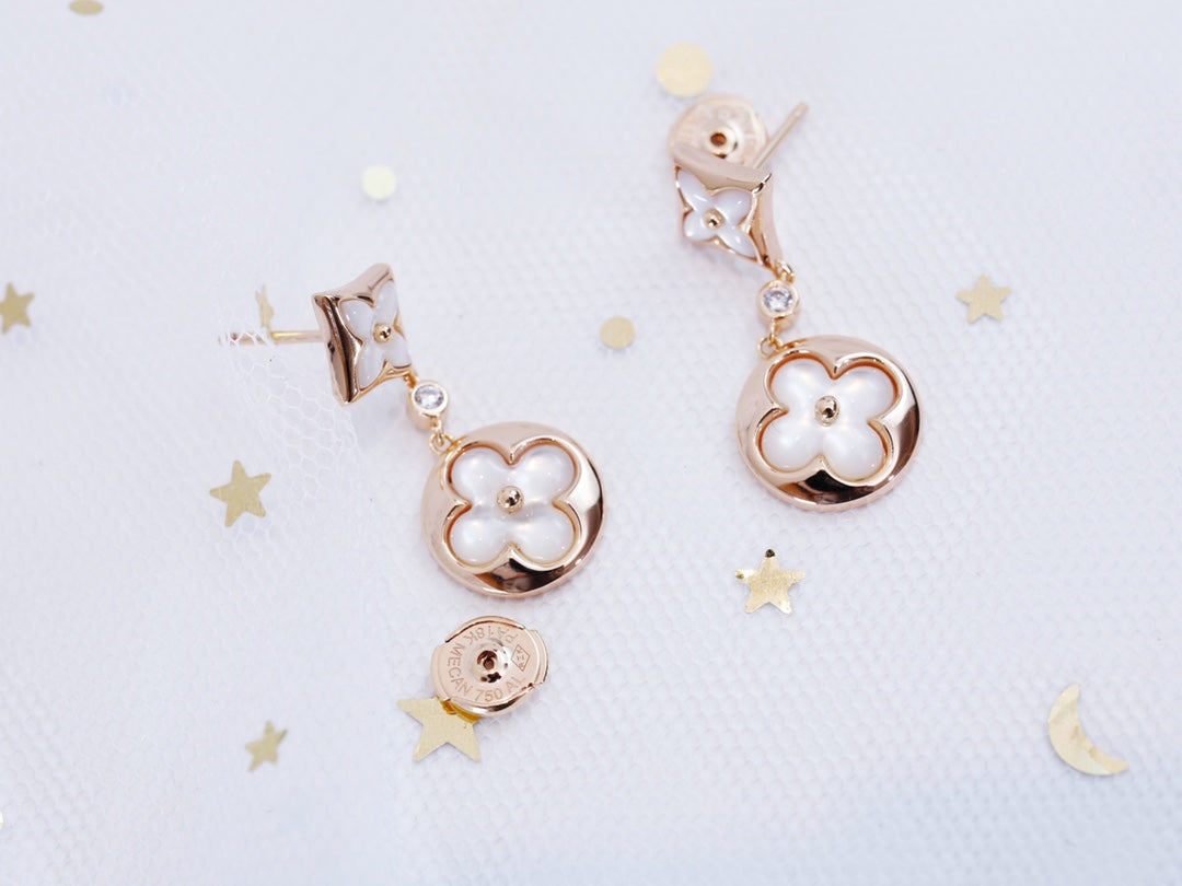 [Echo Fine ]STAR AND SUN PINK GOLD MOP DROP EARRINGS