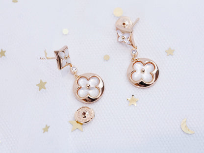 [Echo Fine ]STAR AND SUN PINK GOLD MOP DROP EARRINGS
