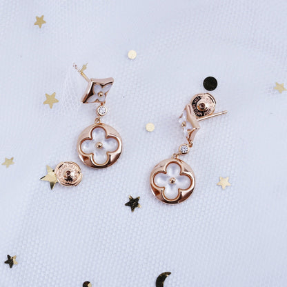 [Echo Fine ]STAR AND SUN PINK GOLD MOP DROP EARRINGS