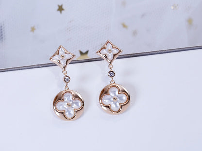 [Echo Fine ]STAR AND SUN PINK GOLD MOP DROP EARRINGS