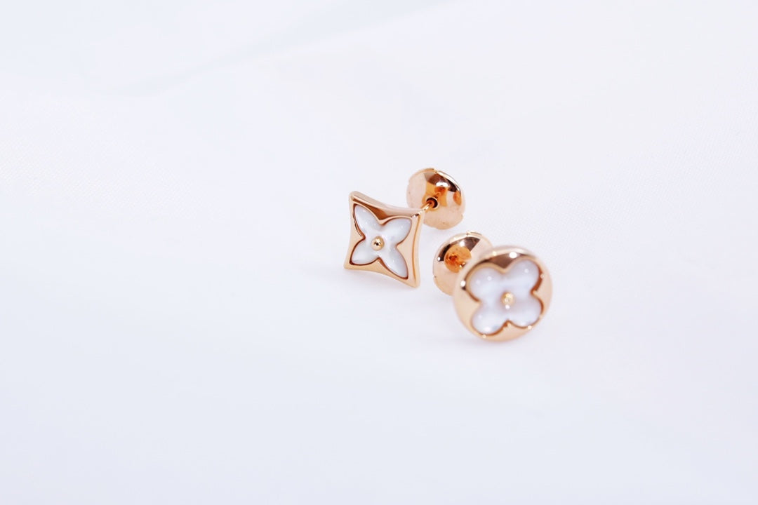 [Echo Fine ]STAR AND SUN PINK GOLD MOP STUD EARRINGS