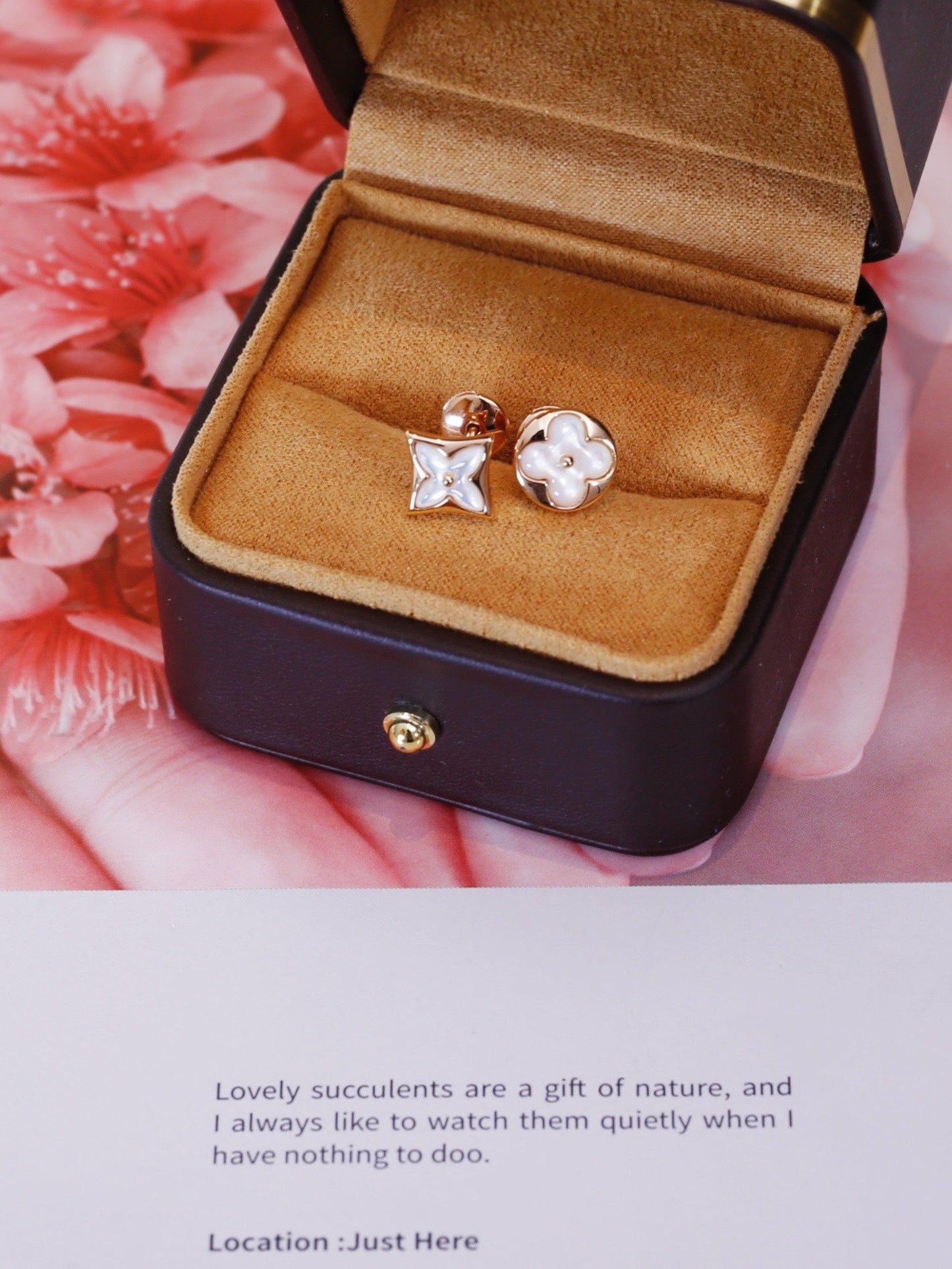 [Echo Fine ]STAR AND SUN PINK GOLD MOP STUD EARRINGS