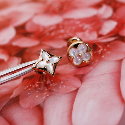 [Echo Fine ]STAR AND SUN PINK GOLD MOP STUD EARRINGS