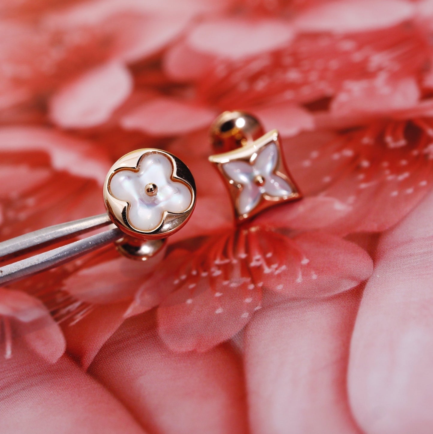 [Echo Fine ]STAR AND SUN PINK GOLD MOP STUD EARRINGS