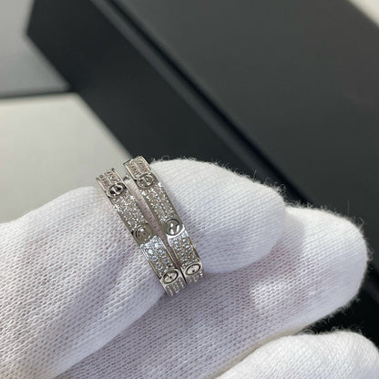 [Echo Fine ]LOVE DIAMOND SILVER HOOP EARRINGS