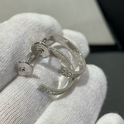 [Echo Fine ]LOVE DIAMOND SILVER HOOP EARRINGS
