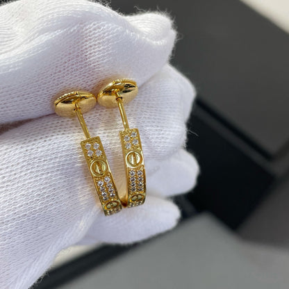 [Echo Fine ]LOVE DIAMOND GOLD HOOP EARRINGS