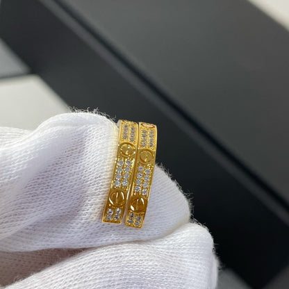 [Echo Fine ]LOVE DIAMOND GOLD HOOP EARRINGS
